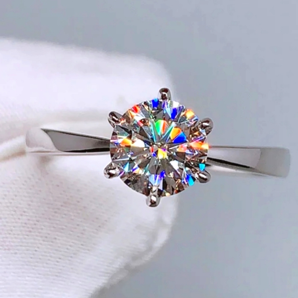 Women's rings 925 sterling silver 1.5 carat diamond size 6-9